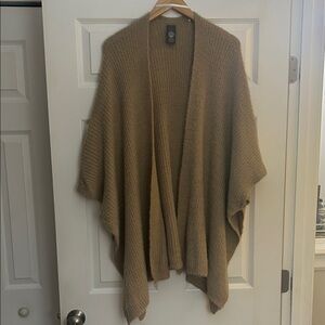 Vince Camuto Camel Knit Open-Front Poncho Wrap